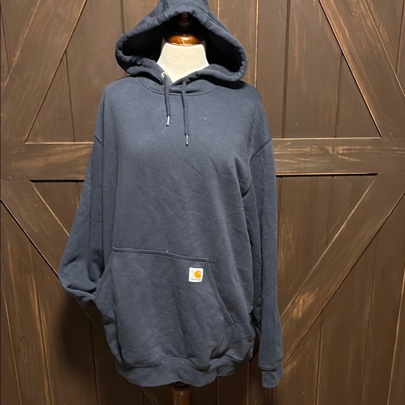 Carhartt Navy Blue Hoodie Sweatshirt Classic Design - Picture 1 of 5